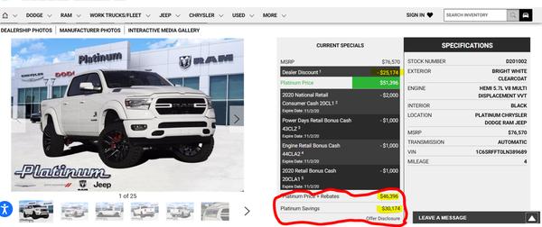 Platinum Chrysler Dodge Ram Jeep