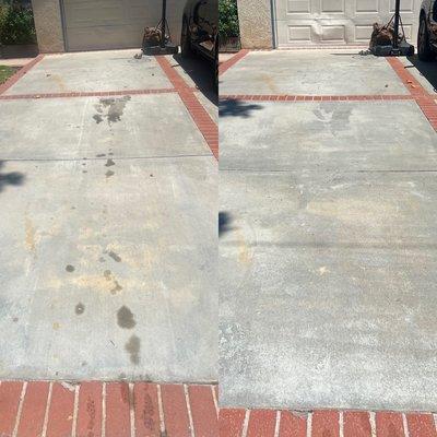 driveway oil clean up.