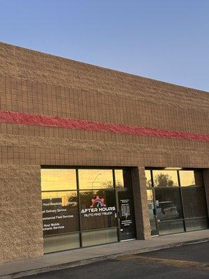 Front entrance of business.