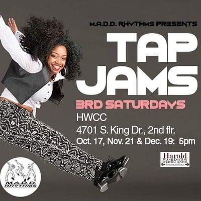 LAST TAP JAM OF THE YEAR M.A.D.D. Rhythms #3rdSaturdays #FREE #TAPJAM @ Harold Washington Cultural Center 5pm