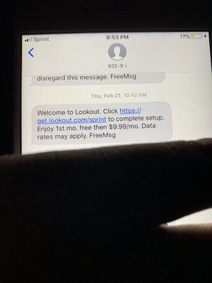 They sent this to a 6 year old's emergency phone without parental consent.