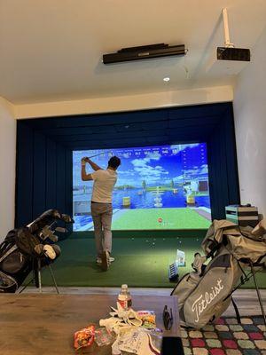 Comfortable seating area and coffee table.