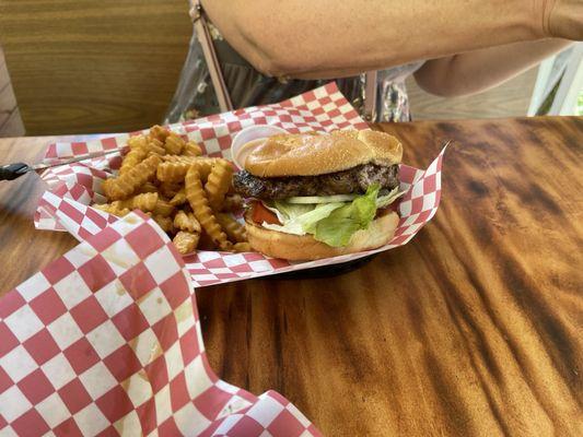 Burger and fries