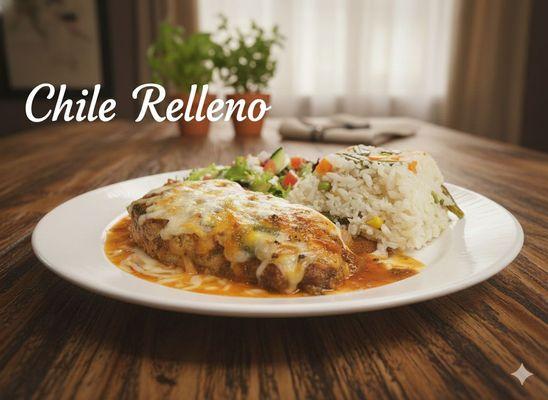 Delicioso plato de chile relleno