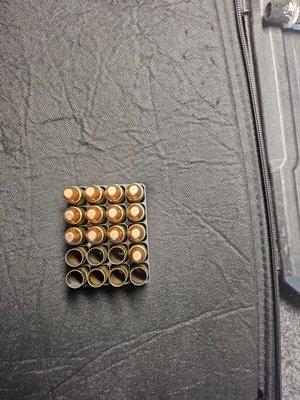 7 spent caseing I shot and 12 live rounds i gave them to shoot