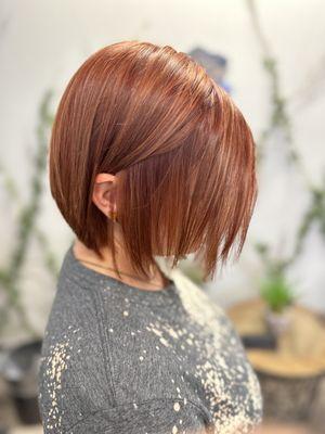 Natural red/copper bob