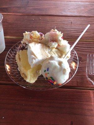 Great food catered in and really good desserts!