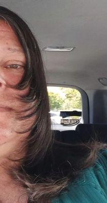 Not layered from chin down.