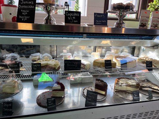 Cheesecakes and cupcakes.