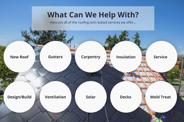 Some of the project types we can help you with