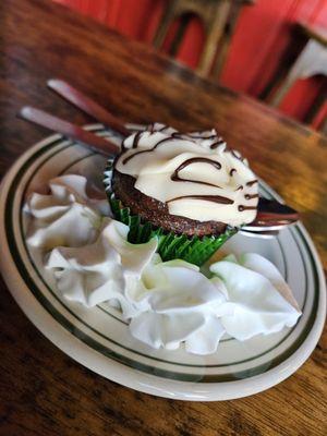The Bomb Cupcake, with Bailey's Irish cream icing. I only got one bite,  because my wife wolfed it down. It was really yummy too!