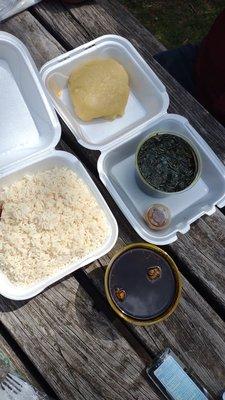 Rice, future, cassava leaf, collards.