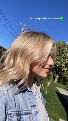 Blonde with chunky money pieces