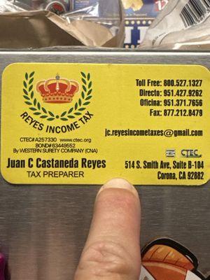 Reyes Income Tax Preparation Services - Corona