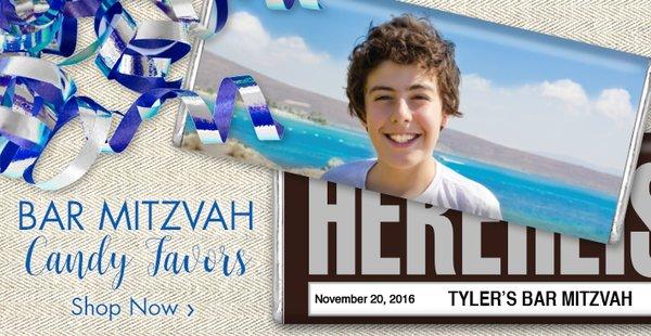 Personalized candy favors for Bar and Bat Mitzvahs