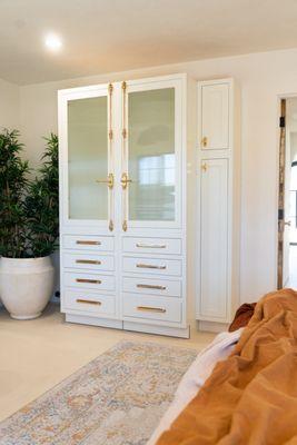 Install of prefabricated cabinets and install of hardware