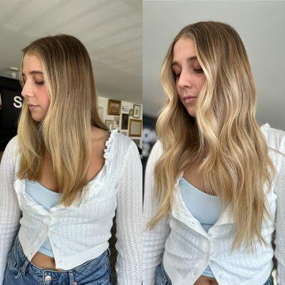 Hair extension transformation.