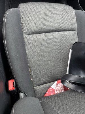 Crumbs in seat