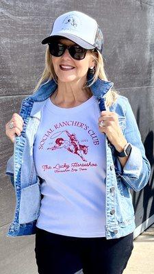 Social Rancher's Club red/white tank top