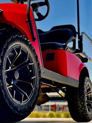 Bright Red Golf Cart