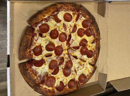 Pepperoni pizza extra sauce