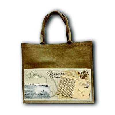Sarasota Jute Bag with description and history of Sarasota FL.