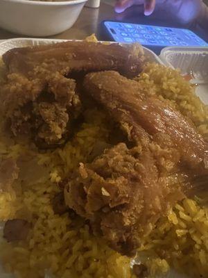 4 children wings with fried rice! Delicious!