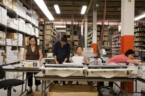 Hand assembly for the printing trade.