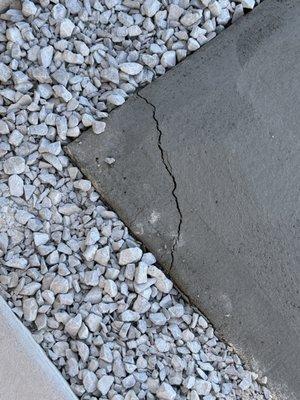 Cracked cement