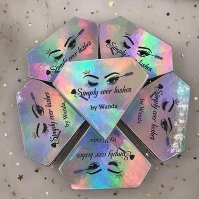 Different variety of false eyelash strips