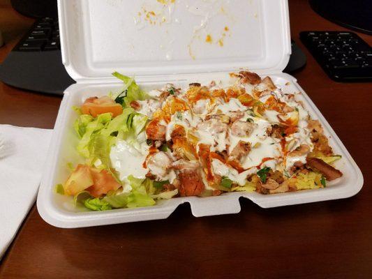 Chicken and rice with green chilies