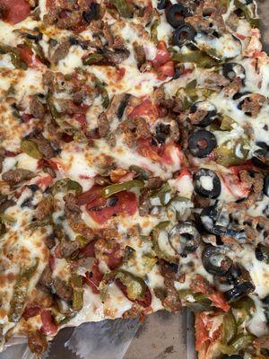 Dolce Special Pizza half with black olives