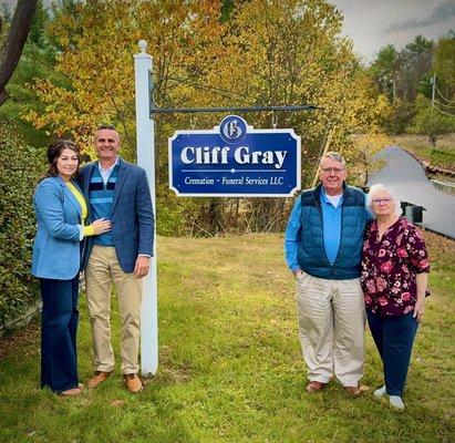 Pictured left to right:
Erin & Eric Nelson, Cliff & Mimi Gray - upon the transfer of ownership, Fall of 2025.