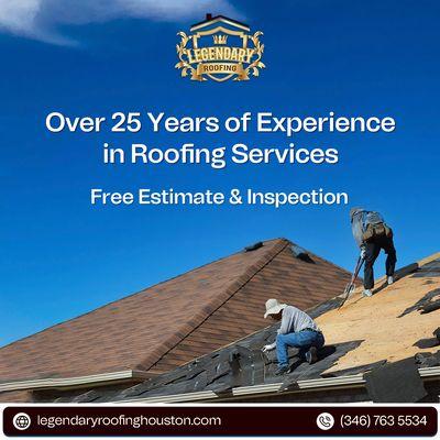 Get a free inspection today
Call us today at (346) 763 553
For more information visit our website at www.legendaryroofinghouston.com