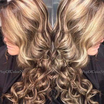 Partial lowlight service to add dimension to previously hilights hair