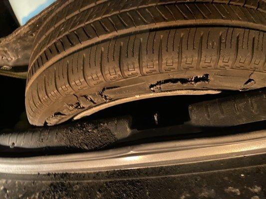 First tire that popped