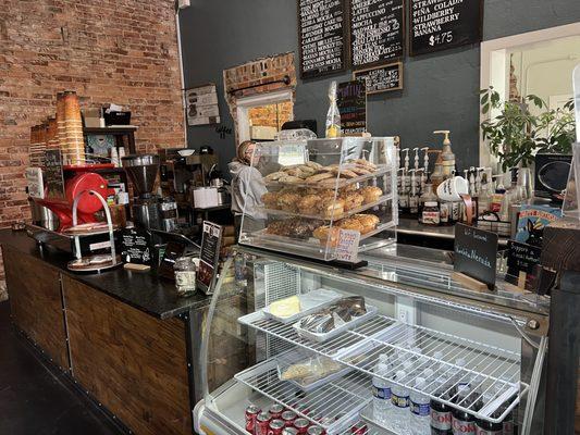 Wide selection of beverages and baked goods