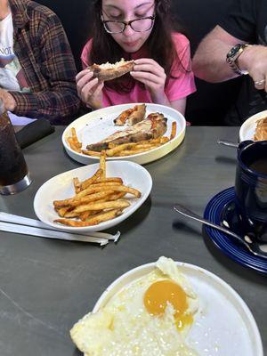 Kids pizza and fries