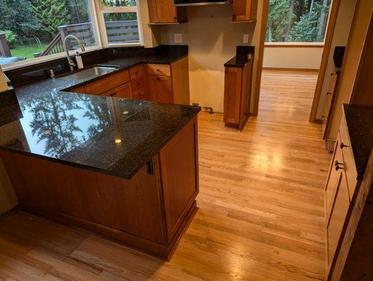 Replaced water-damaged kitchen floor.