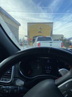 Drive through car wash line