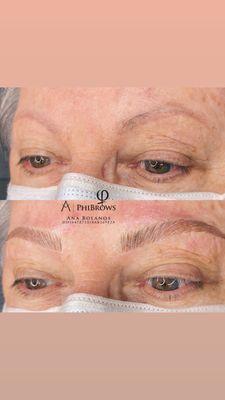 Before and after microblading