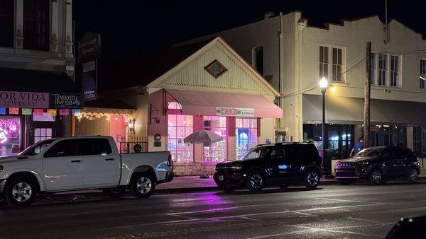 Store front at night
