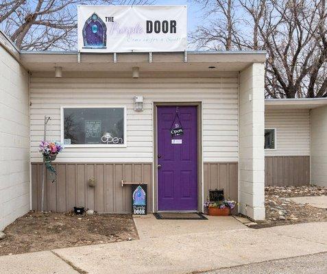 The front door (it really is purple!)