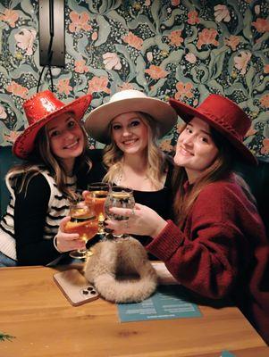 Look out Traverse City! Fancy Cowboy Hats are Strongly Recommended at Old Mission Distillers! #moviestarwinetours #oldmissiondistillers