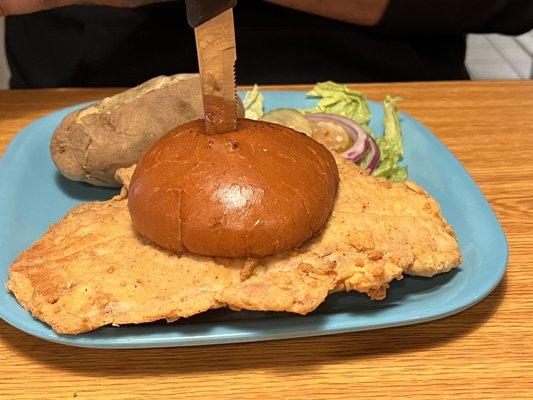 Pork tenderloin sandwich