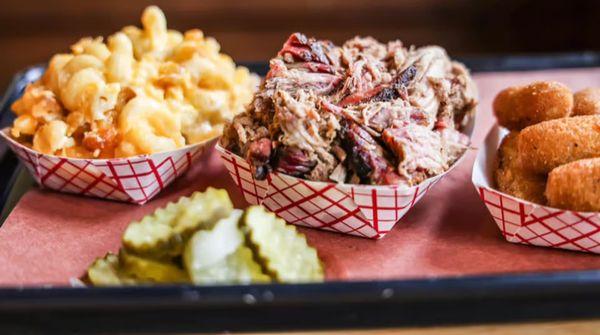 The Smoke Pit pulled pork BBQ and Mac & Cheese!