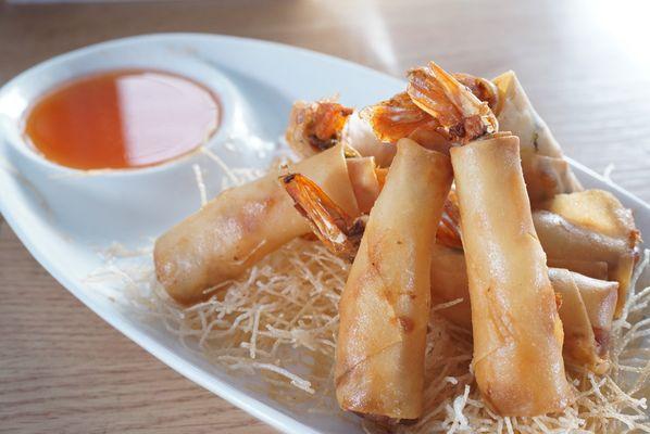 1: Shrimp Blankets |
Fried shrimp egg rolls served with sweet and sour sauce