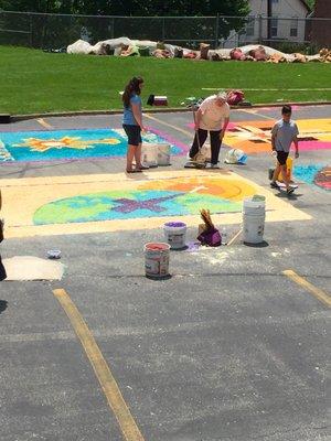 This is more for the church but the amazing saw dust carpets they make yearly!