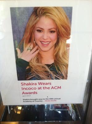 SHKIRA wears INCOCO nail polish appliqués.