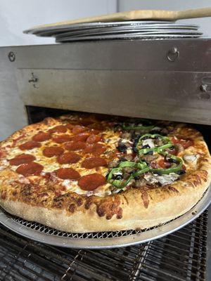 Half pepperoni Half combo